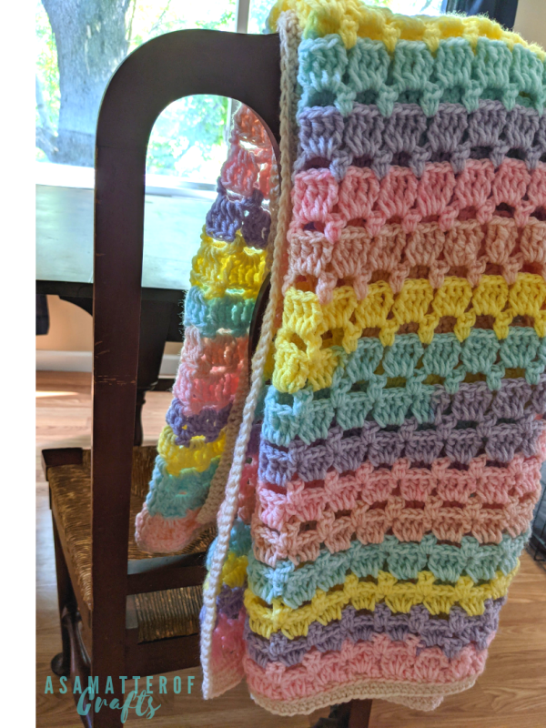 “Unicorn Colored” Crochet Baby&nbsp;Blanket